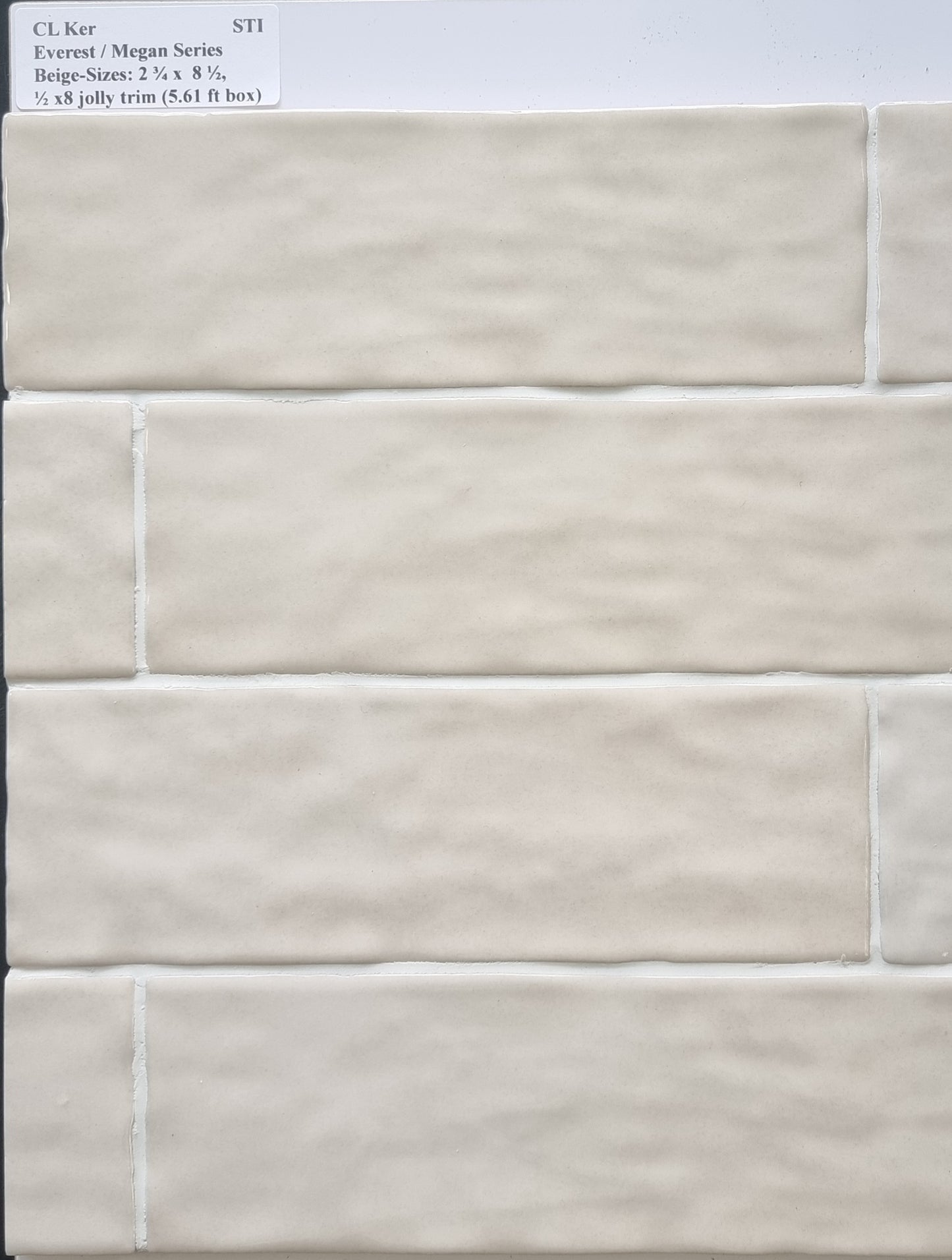 1/2 x 8 1/2 EVEREST BEIGE JOLLY TRIM  - CL KER