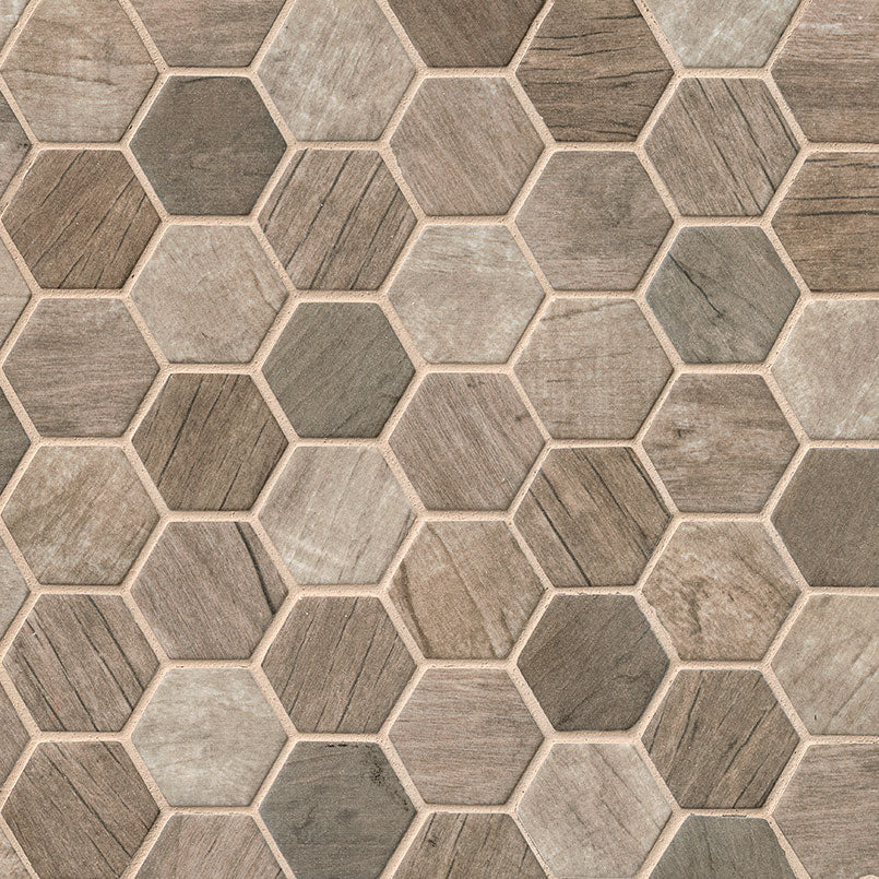 DRIFTWOOD HEXAGON MOSAIC TILE