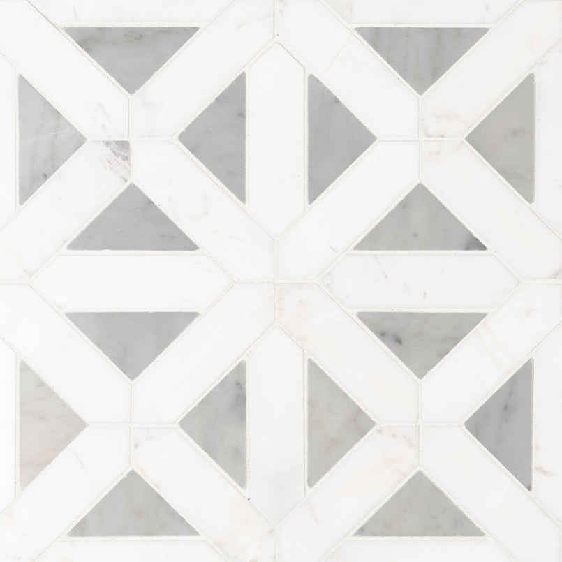 BIANCO DOLOMITE GEOMETRICA POLISHED MOSAIC