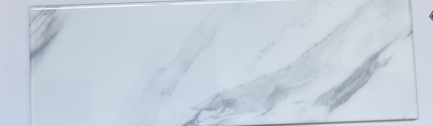 4x12 Marble Look Tile - Carrara - Karo Asbury