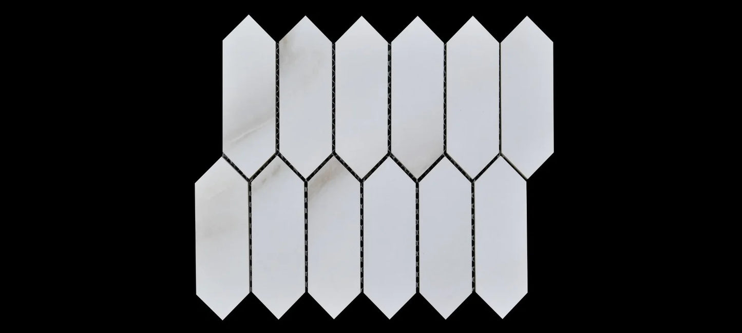 CALACATTA ALINE MOSAIC PICKET 12X10