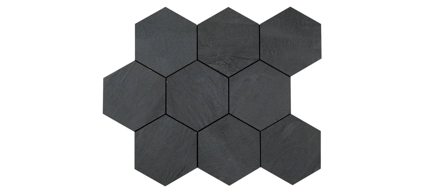 ROCK GREY MOSAIC HEXAGON 12X10