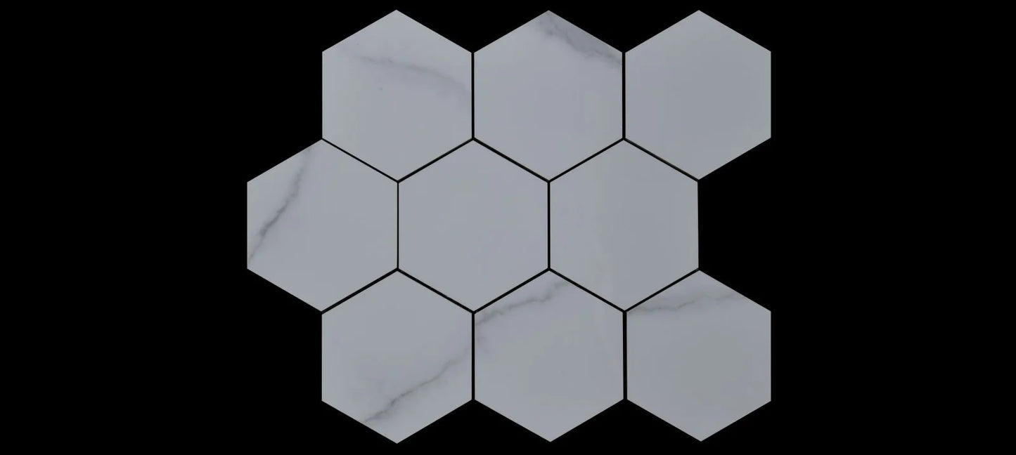 STATUARIO MOSAIC HEXAGON 12X10