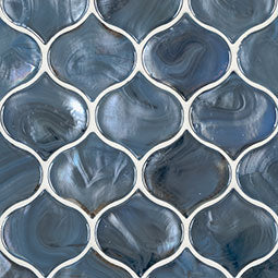 BLUE SHIMMER ARABESQUE MOSAIC TILE