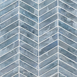 BLUE SHIMMER CHEVRON 6MM - MOSAIC TILE