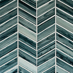 MIDNIGHT BLUE OMBRE' CHEVRON - MOSAIC TILE