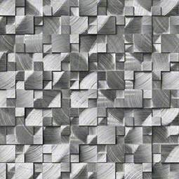 SILVER ALUMINUM METAL 3D PATTERN - MOSAIC TILE