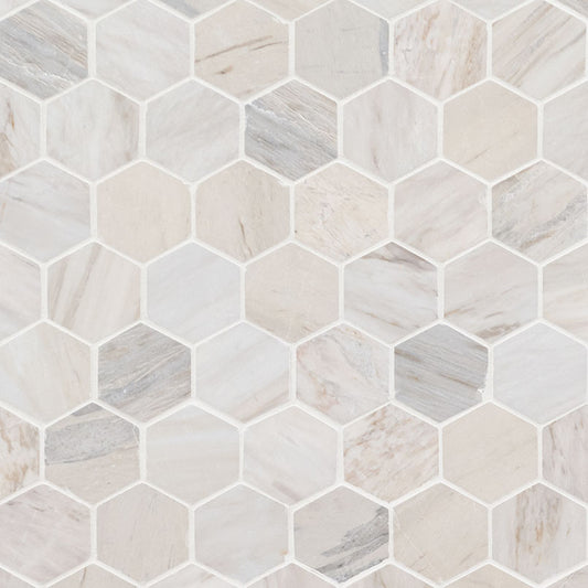 ANGORA POLISHED 2" HEXAGON MOSAIC TILE