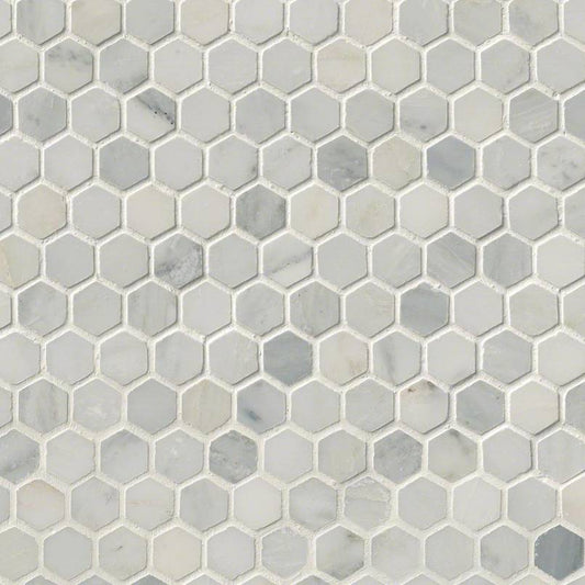 ARABESCATO CARRARA 1" HEXAGON MOSAIC TILE