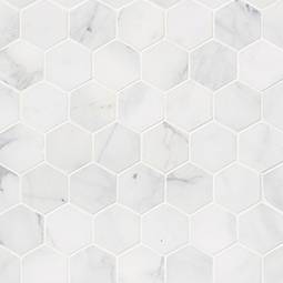 CALACATTA CRESSA 2” HEXAGON MOSAIC TILE