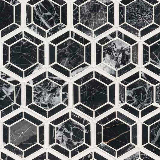 HEXAGONO NERO HEXAGON MOSAIC TILE