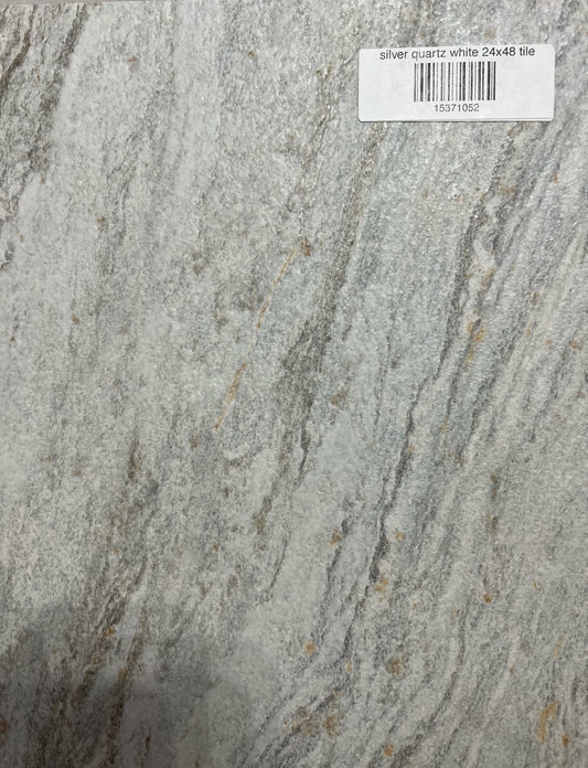 silver quartz white 24x48 tile