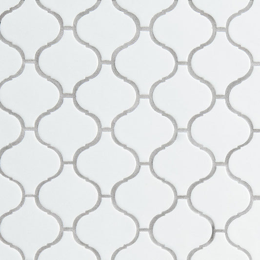 WHITE GLOSSY ARABESQUE TILE